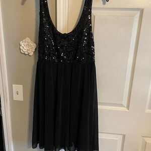 Black Sequin Sleeveless Dress